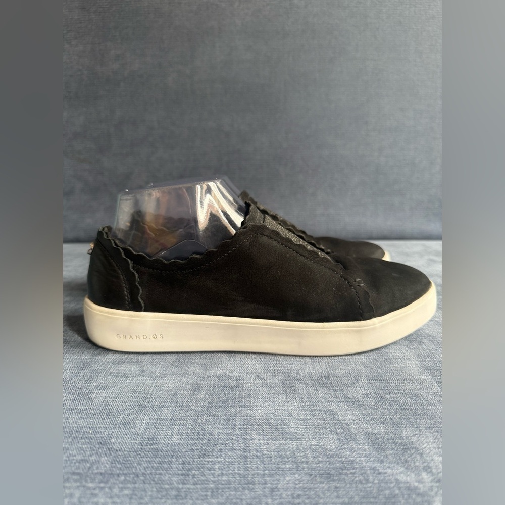 Cole Haan GrandPro Spectator Scalloped Slip On Sneaker Womens SZ 6.5 Black Suede